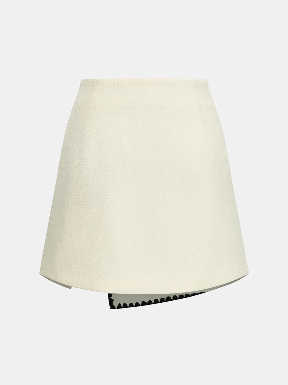 25 Scalloped Trim Asymmetrical Mini Skirt - Picture 2 of 5